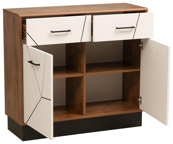 Комод Седьмое небо Гамма, 100x36x91 см, белый, коричневый - ForteMarket Комод Седьмое небо Гамма, 100x36x91 см, белый, коричневый купить,0
