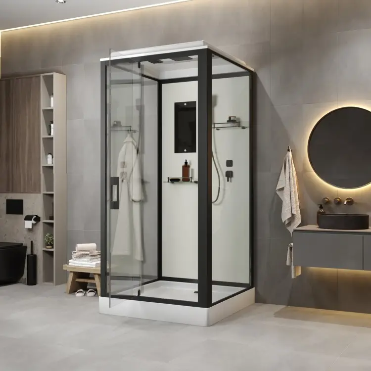 Душевая кабина KABINKA.KZ ST80/15Q/BL, 215х80 см, низкий поддон