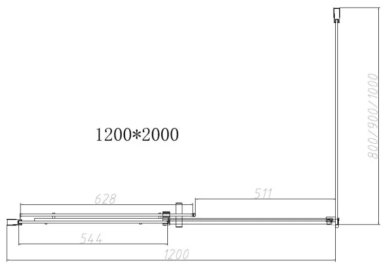 Душевое ограждение KABINKA.KZ двухстенное VSR-4D8012CLGM, 800х2000 мм купить,NaN