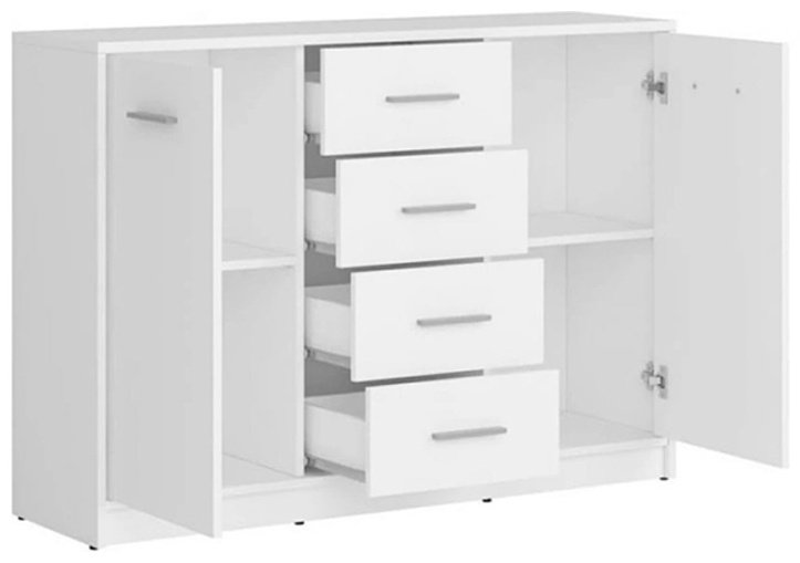 Комод Гербор Непо, 119x34x84 см, белый купить,NaN