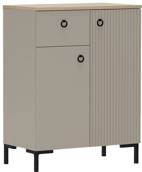 Комод BRW Брест Доменика, 70x41x93 см, серый, светло-коричневый