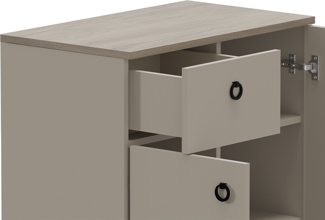 Комод BRW Брест Доменика, 70x41x93 см, серый, светло-коричневый - ForteMarket Комод BRW Брест Доменика, 70x41x93 см, серый, светло-коричневый купить,0