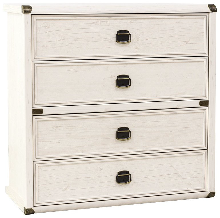 Комод ANREX Магеллан 4S, 86.60x40x87.8 см, белый купить,NaN
