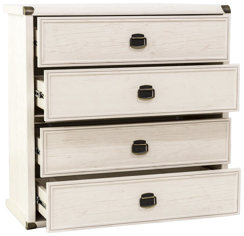 Комод ANREX Магеллан 4S, 86.60x40x87.8 см, белый купить,NaN