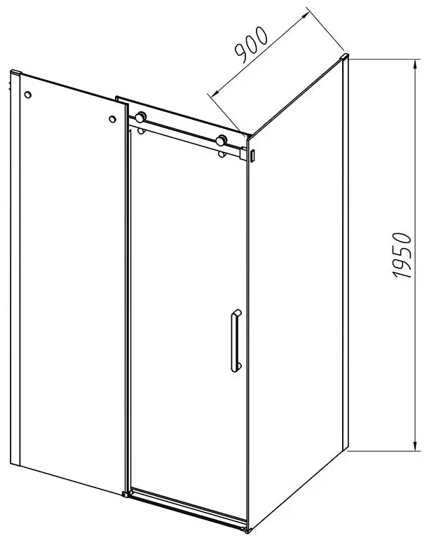 Душевое ограждение KABINKA.KZ двухстенное VSR-4CN9016CL, 1600х1950 мм