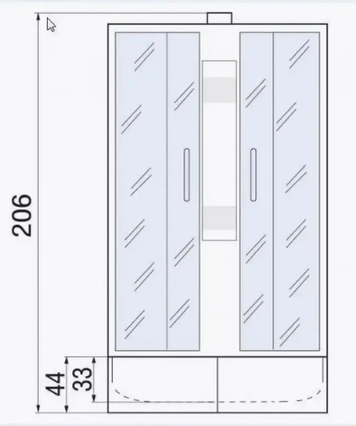 Душевая кабина KABINKA.KZ NARA LIGHT Б/К 90/44 MT, 210х90 см, высокий поддон