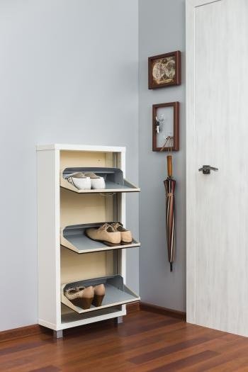 Обувница АЙРОН 54.50x19x107 см, ЛДСП, стекло, металл купить,0