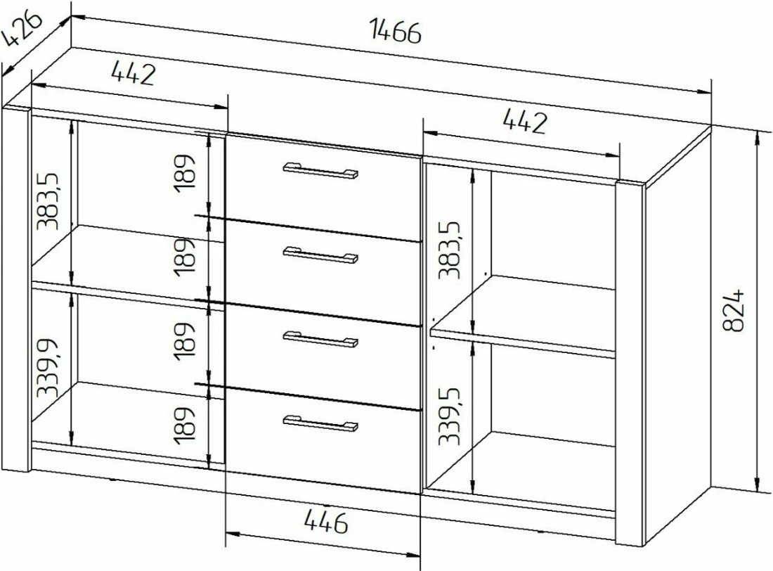 Комод MySTAR Вирджиния, 146.60x42.60x82.4 см, белый, серый - ForteMarket Комод MySTAR Вирджиния, 146.60x42.60x82.4 см, белый, серый купить,0