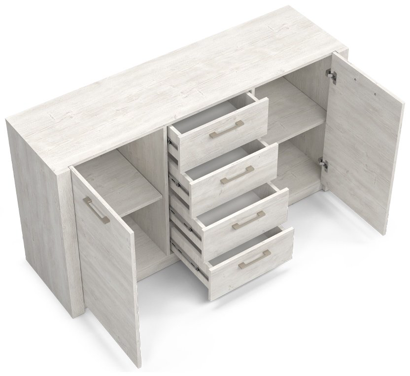 Комод MySTAR Вирджиния, 146.60x42.60x82.4 см, белый, серый купить,NaN