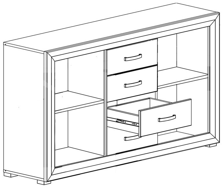 Комод BRW Мальта KOM2D4S, 151.50x38x91 см, белый купить,NaN