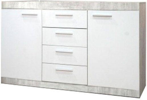 Комод Гербор Кетлин, 118.30x35x83 см, белый, серый