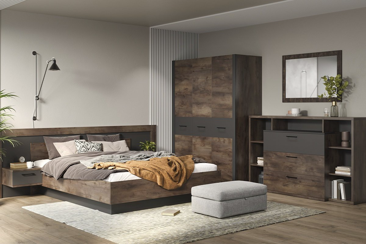 Комод MySTAR Вирджиния, 173.80x43.60x107.4 см, графит, темно-коричневый купить,NaN