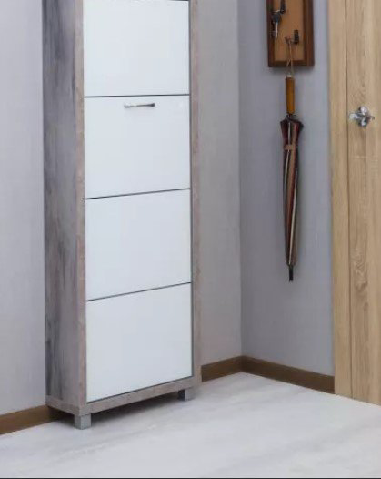 Тумба для обуви АЙРОН 55x19x141 см, ЛДСП, стекло купить,NaN