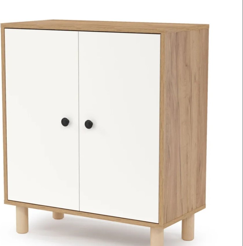 Комод Мебель Азии Норд 2Д, 70x35.30x82 см, белый, коричневый - ForteMarket Комод Мебель Азии Норд 2Д, 70x35.30x82 см, белый, коричневый купить,0