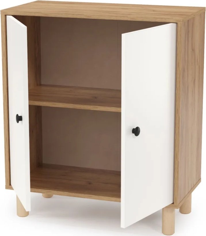 Комод Мебель Азии Норд 2Д, 70x35.30x82 см, белый, коричневый - ForteMarket Комод Мебель Азии Норд 2Д, 70x35.30x82 см, белый, коричневый купить,0