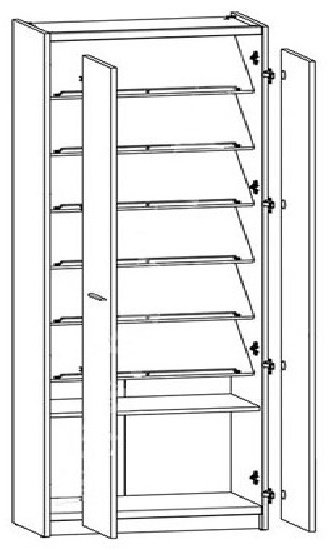 Обувница Гербор 63.50x33.50x200см коричневый купить,NaN
