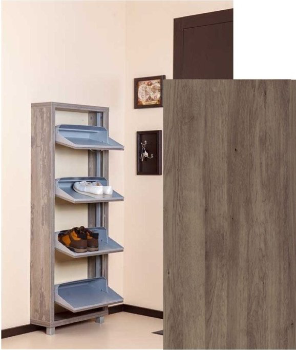 Тумба для обуви АЙРОН 55x19x141 см, ЛДСП купить,NaN
