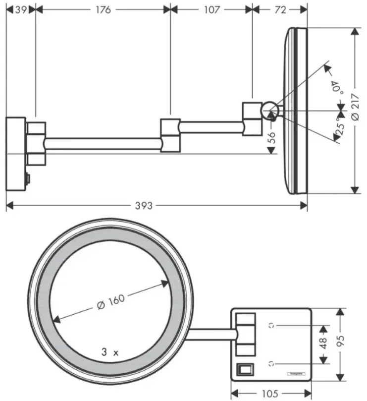 Зеркало настольное косметическое 21.7x39.3x21.7 см купить,NaN