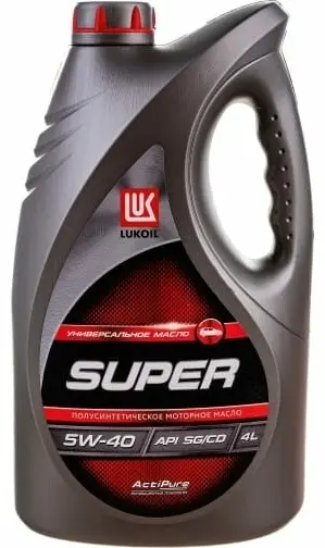 Моторное масло Полусинтетическое ЛУКОЙЛ SUPER 5W-40 4 л
