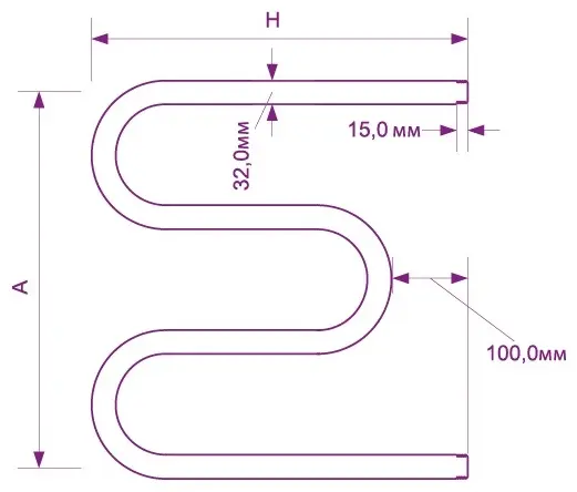 Полотенцесушитель водяной ZOX K0000081027, M-образный 40x60 см