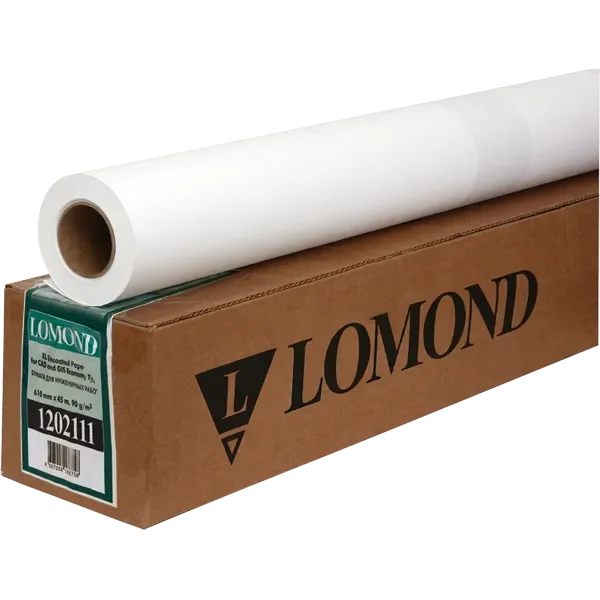 Бумага рулонная Lomond (1204051) самоклеящаяся глянцевая 24" (610мм*20м*50мм) 85 г/м2