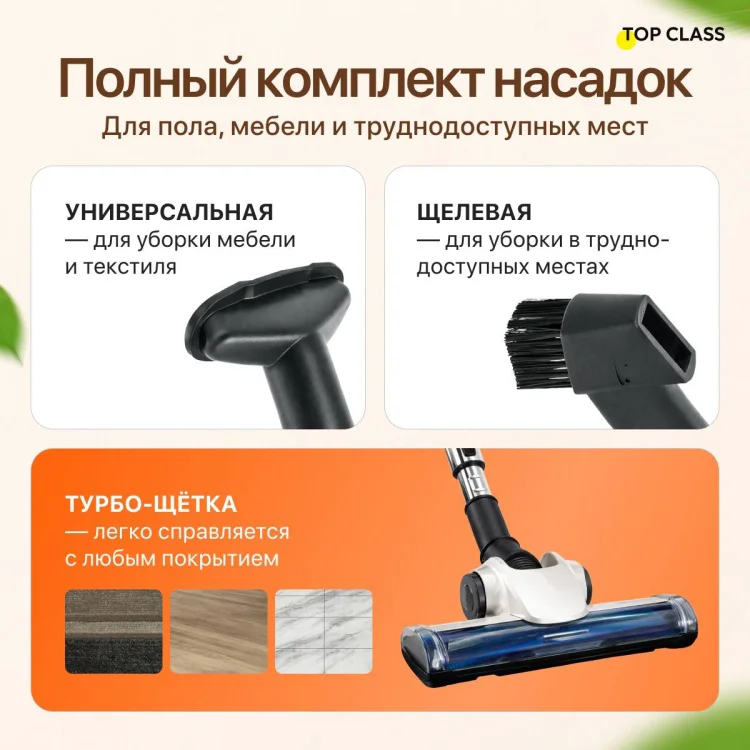 Пылесос Top Class CR-M25 белый купить,NaN