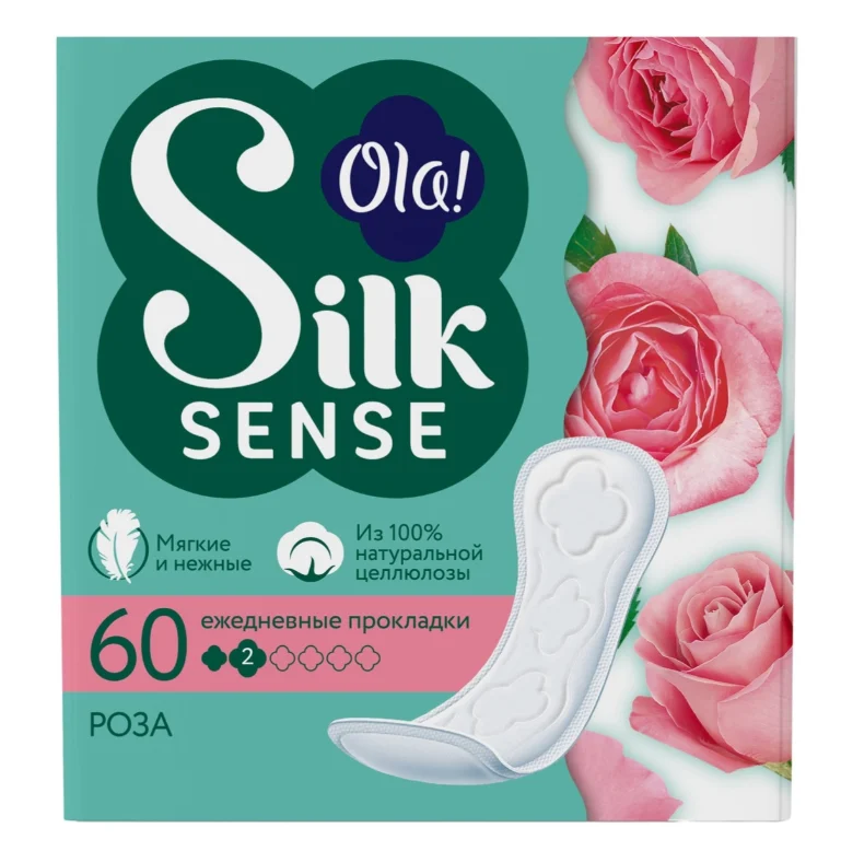 Прокладки ежедневные Ola Silk Sense роза 60шт купить,NaN