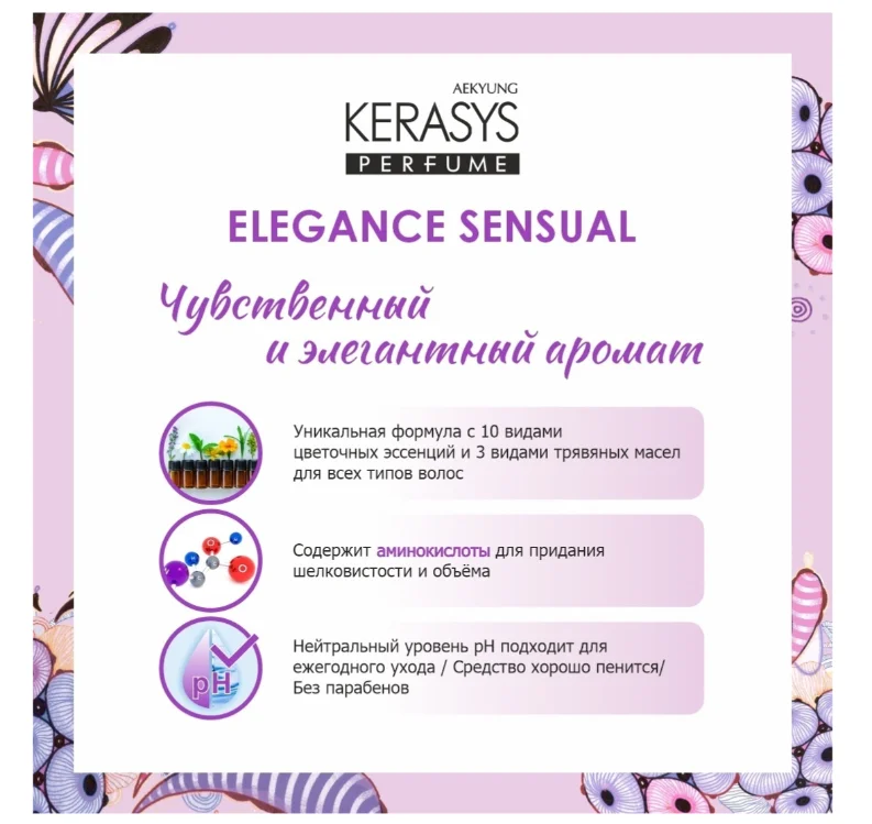 Шампунь Kerasys Elegance & Sensual фиалка 400мл купить,NaN