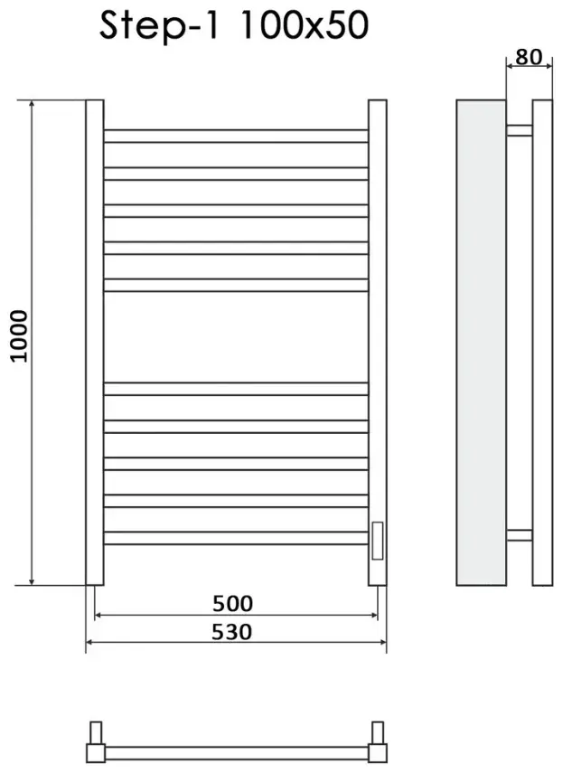 Полотенцесушитель электрический НИКА STEP-1 , лесенка 50x100 см