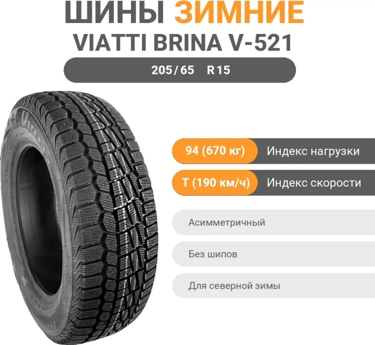 Viatti Brina V-521 205/65 R15 94T без шипов купить,NaN