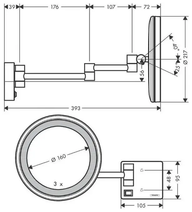 Зеркало настольное косметическое 21*21