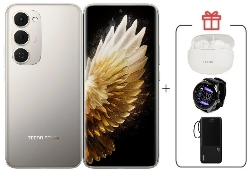 Смартфон Tecno Spark 40 Pro+ 8/256Gb Moon Titanium + подарок купить,NaN