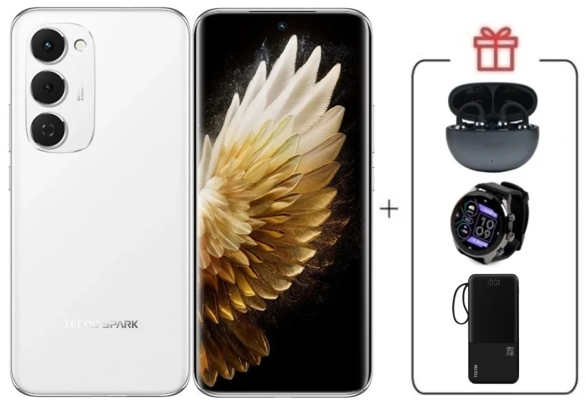 Смартфон Tecno Spark 40 Pro+ 8/256Gb Aurora White + подарок купить,NaN