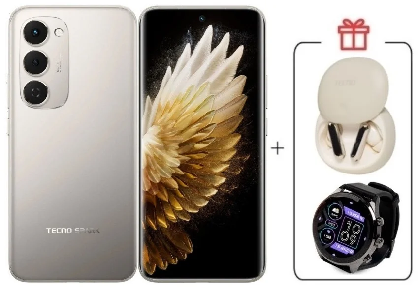 Смартфон Tecno Spark 40 Pro+ 8/256Gb Moon Titanium + подарок купить,NaN