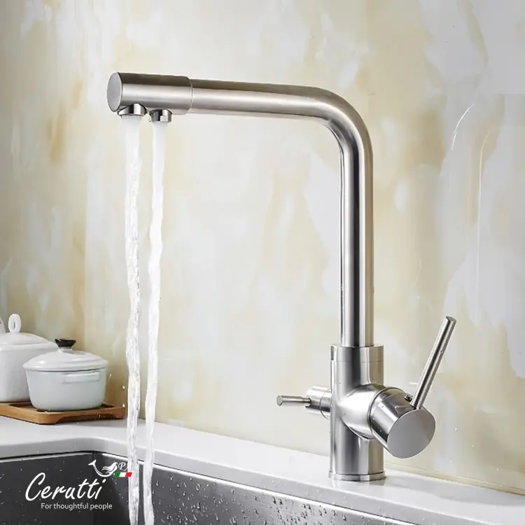 Смеситель Cerutti SPA CT12126, нержавеющая сталь, цвет никель