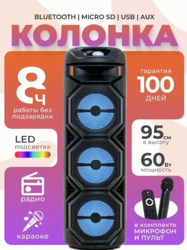 Портативная колонка N-8301 черный купить,41000