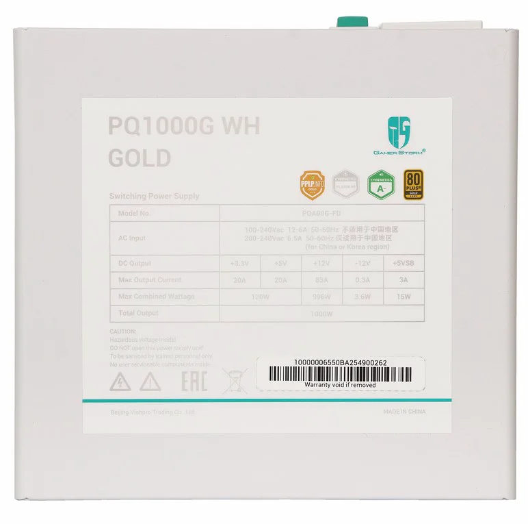 Блок питания DeepCool GamerStorm PQ1000G 1000W White купить,NaN