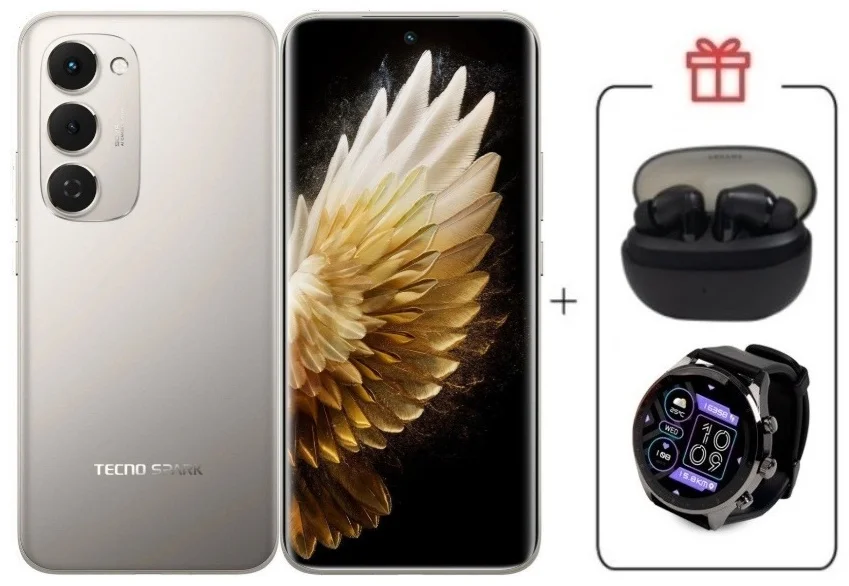 Смартфон Tecno Spark 40 Pro+ 8/256Gb Moon Titanium + подарок купить,NaN