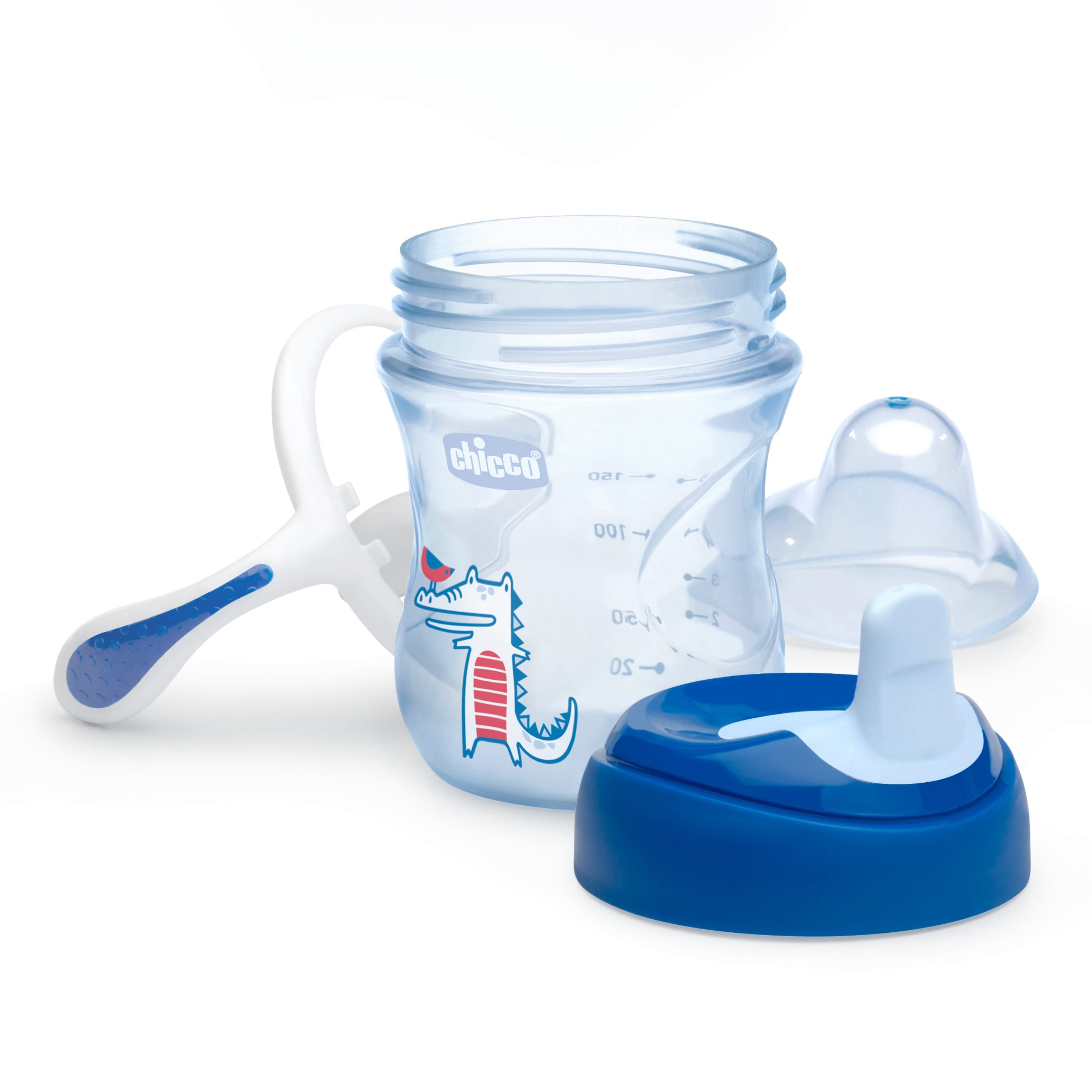 Поильник Chicco Training Cup Boy 6м+ синий купить,NaN