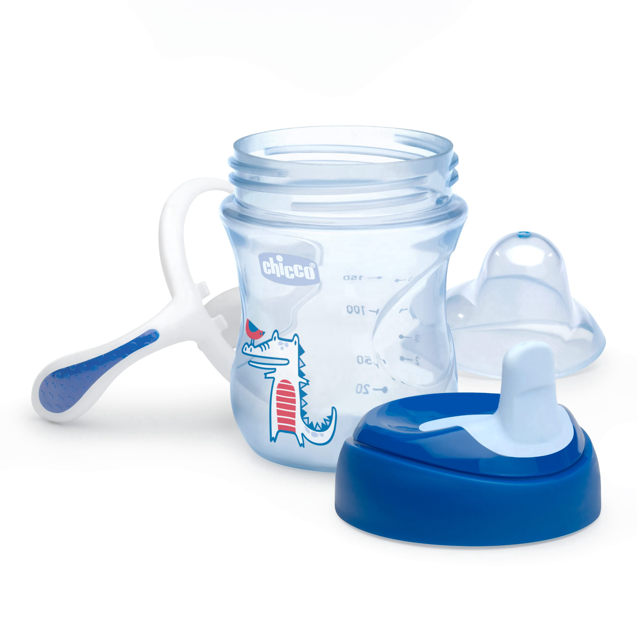 Поильник Chicco Training Cup Boy 6м+ синий купить,NaN