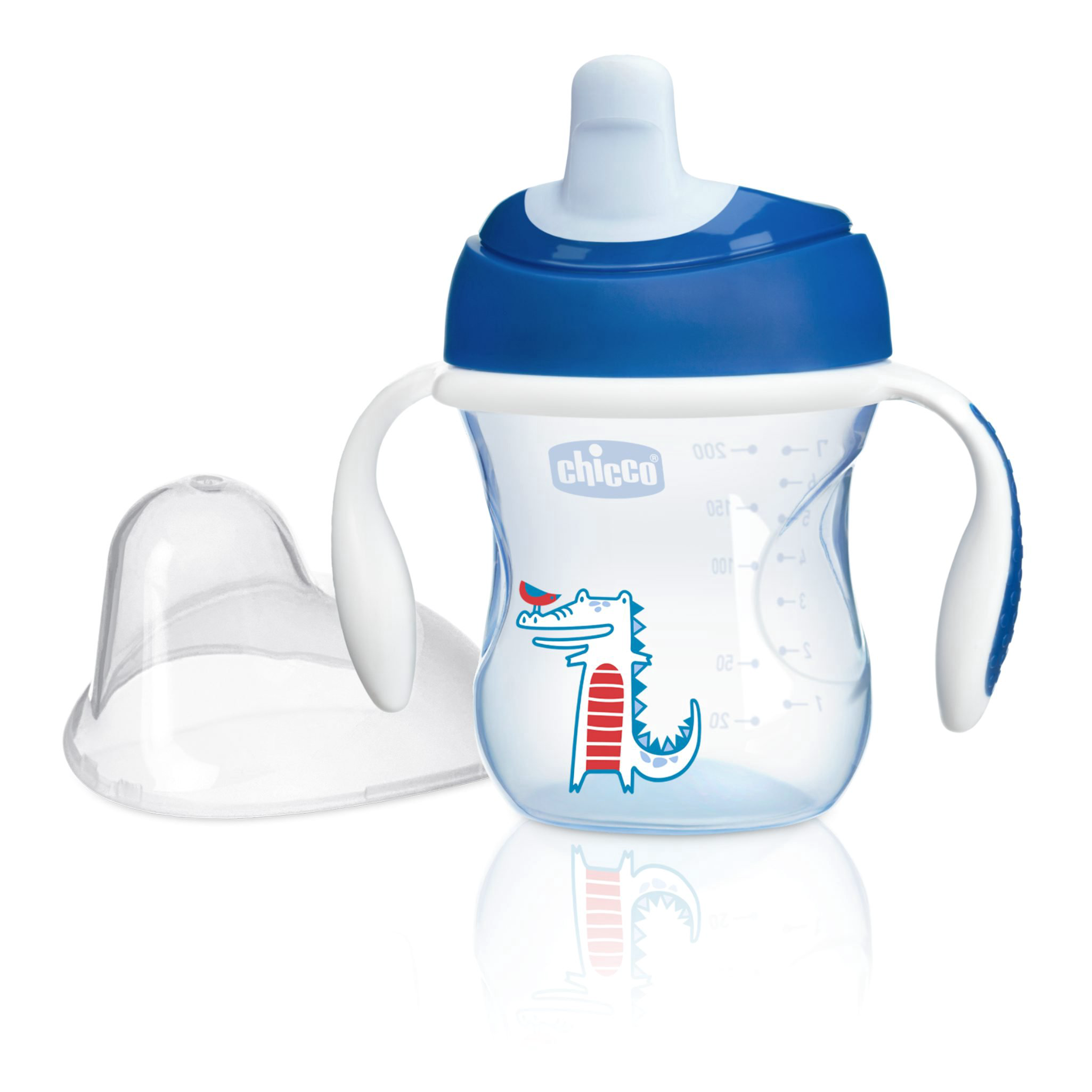 Поильник Chicco Training Cup Boy 6м+ синий купить,NaN