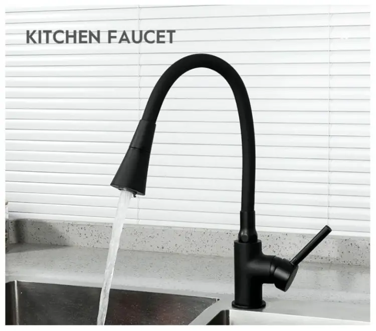 Смеситель с гибким изливом Frap F4044-6, латунь, цвет черный купить,23060