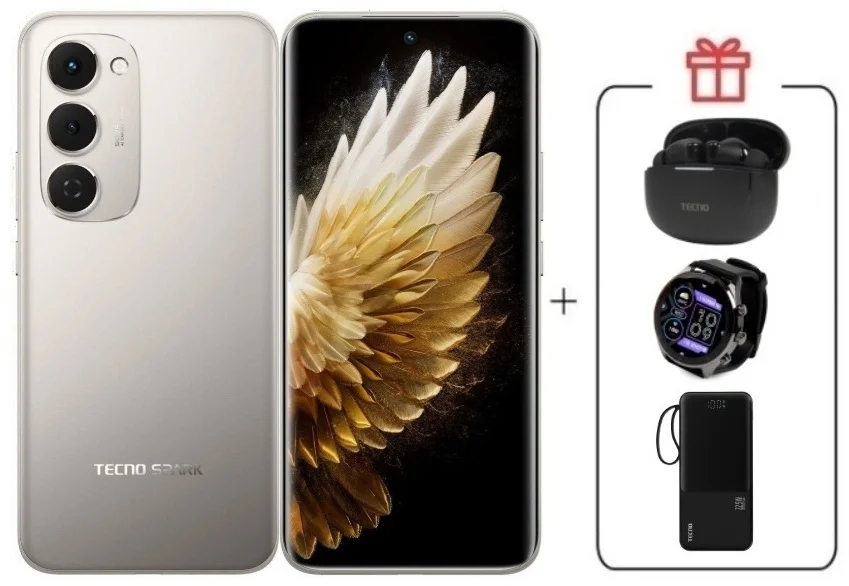Смартфон Tecno Spark 40 Pro+ 8/256Gb Moon Titanium + подарок купить,NaN