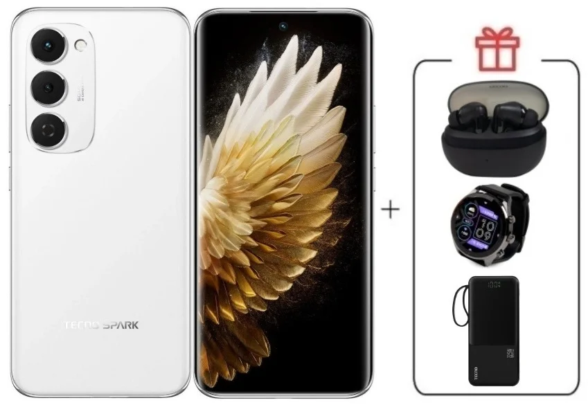 Смартфон Tecno Spark 40 Pro+ 8/256Gb Aurora White + подарок купить,NaN