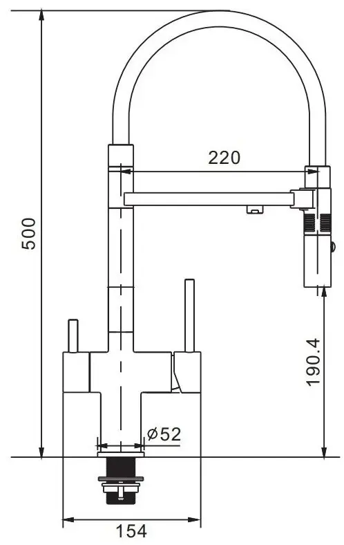Смеситель с гибким изливом Rose R958E, латунь, цвет золотой, черный