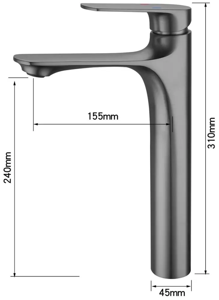 Смеситель ARCO АА10(1)98GM, латунь, цвет графит