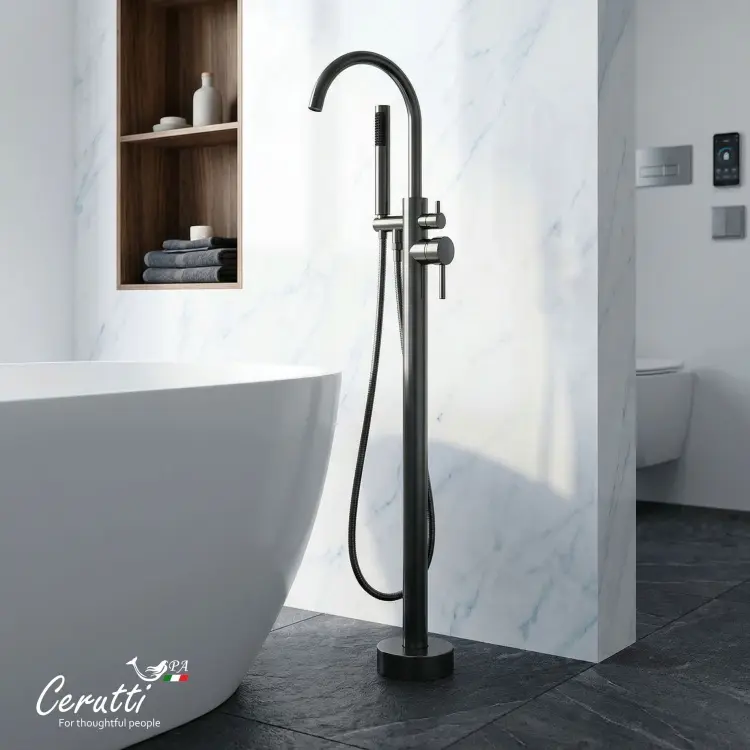 Смеситель Cerutti SPA CT12113, нержавеющая сталь, цвет графит