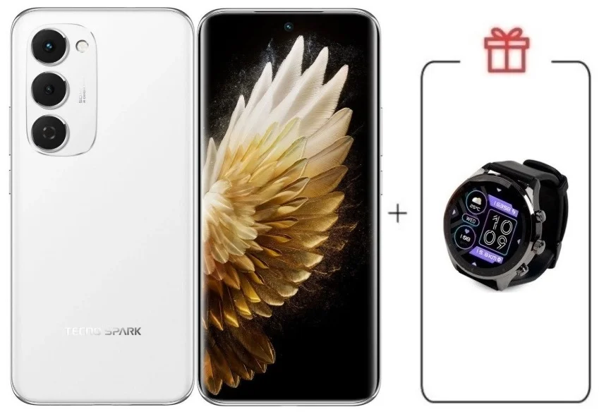 Смартфон Tecno Spark 40 Pro+ 8/256Gb Aurora White + подарок купить,NaN