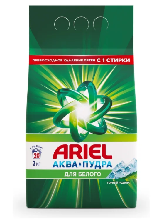 Стиральный порошок Ariel горный родник автомат 3кг купить,NaN