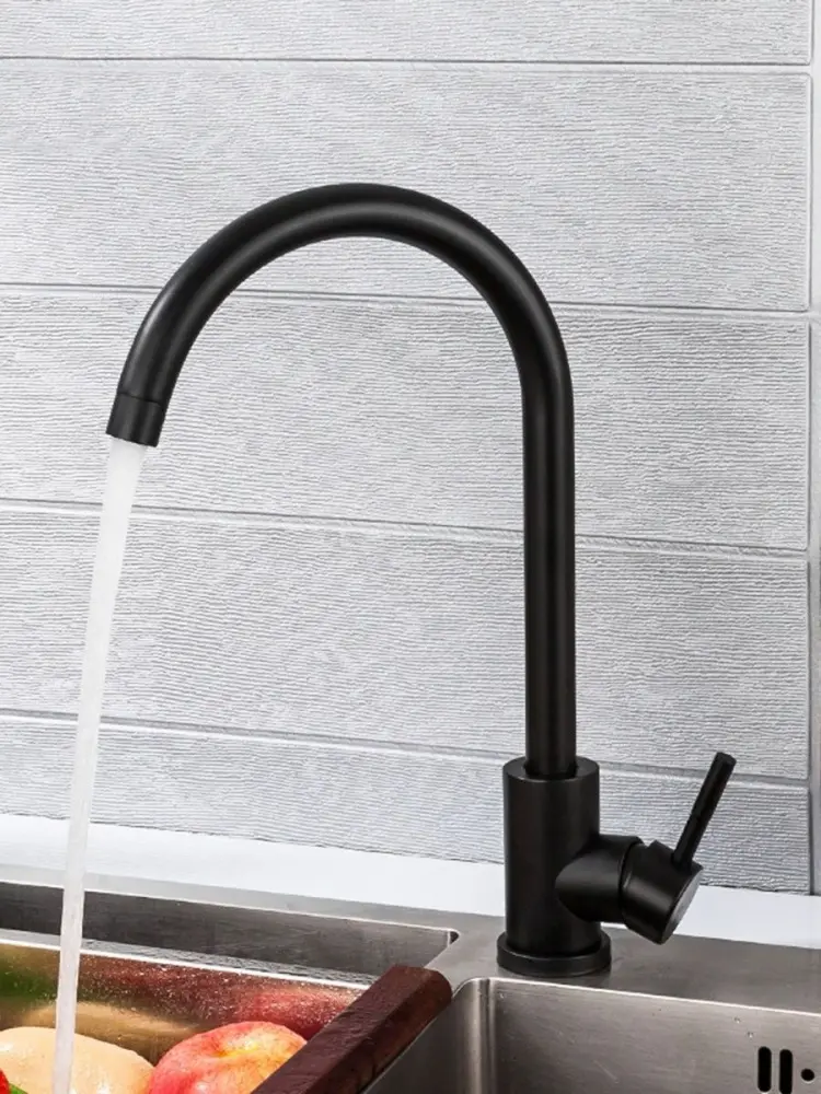 Смеситель для кухни Frap F40899-4, нержавеющая сталь, цвет черный